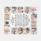 おばあちゃん素晴らしじいちゃん詩カスタム14フォトコラージュ フリースブランケット (正面(横))