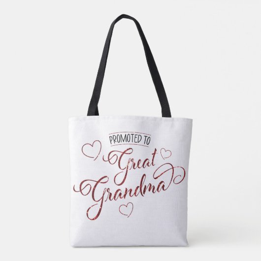 おばあちゃん素晴らしにフェイクハート輝く トートバッグ (裏面)