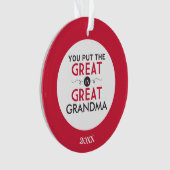おばあちゃん素晴らしに入れ素晴らした オーナメント (正面)