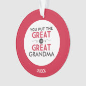 おばあちゃん素晴らしに入れ素晴らした オーナメント (正面)