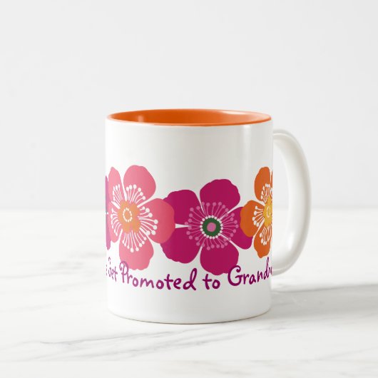 おばあちゃん素晴らしに昇進するママ – オレンジピンク ツートーンマグカップ (正面右)