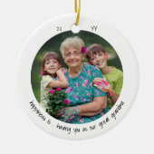 おばあちゃん素晴らしの写真の幸せが可愛いミニマル主義 セラミックオーナメント (正面)