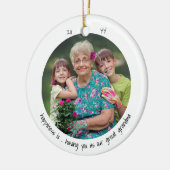 おばあちゃん素晴らしの写真の幸せが可愛いミニマル主義 セラミックオーナメント (左)