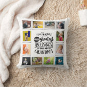 おばあちゃん素晴らしの写真コラージュ クッション (ブランケット)