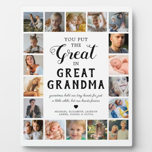 おばあちゃん素晴らしの写真 フォトプラーク (正面)