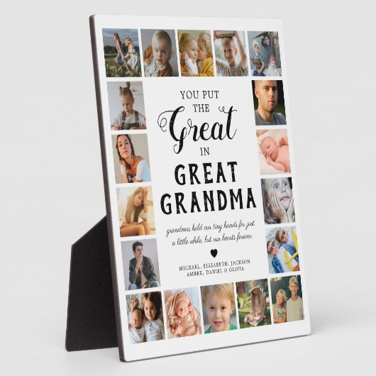 おばあちゃん素晴らしの写真 フォトプラーク (側面)