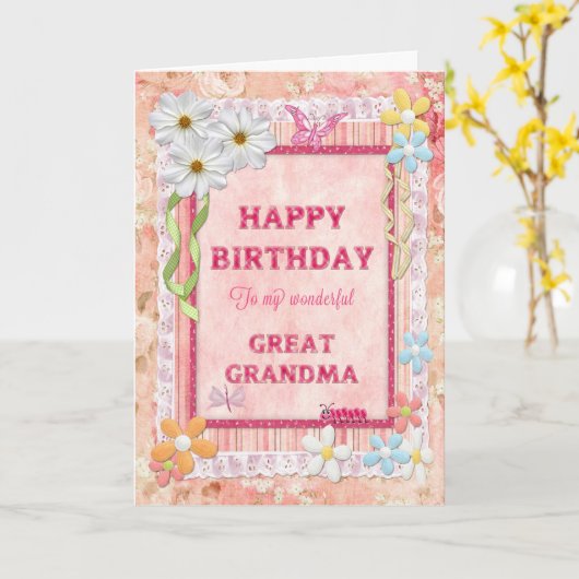 おばあちゃん素晴らしの場合は、クラフト誕生日カード カード (黄色い花)