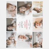 おばあちゃん素晴らしの8枚素晴らし写真に入れる フリースブランケット (正面)