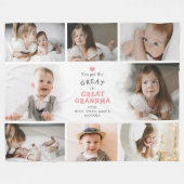 おばあちゃん素晴らしの8枚素晴らし写真に入れる フリースブランケット (正面(横))