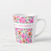 おばあちゃん素晴らしオールオーバーフローラピンクオレンジグリーン カフェラテマグ (右)