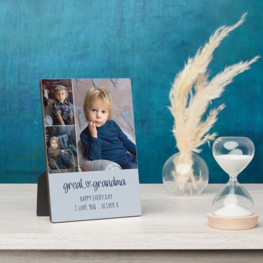 おばあちゃん素晴らしハートレタリング編集可能3写真 フォトプラーク (側面)