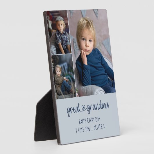 おばあちゃん素晴らしハートレタリング編集可能3写真 フォトプラーク (側面)