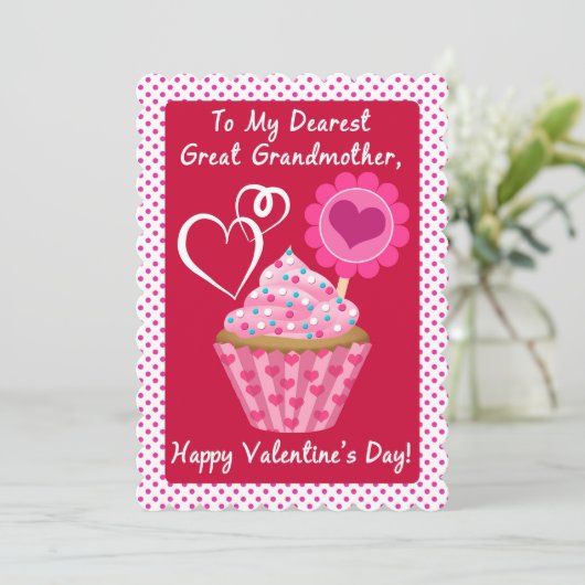 おばあちゃん素晴らしバレンタインかわいいカップケーキ (スタンド正面)