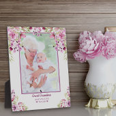 おばあちゃん素晴らしピンクと紫のフローラオーバーレイフォト フォトプラーク