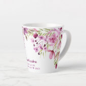 おばあちゃん素晴らしピンクと紫の花 カフェラテマグ (右アングル)