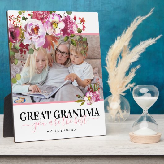 おばあちゃん素晴らしピンクフローラ写真プラーク フォトプラーク (側面)