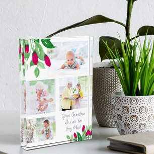 おばあちゃん素晴らしピンクローズバッド4写真 フォトブロック