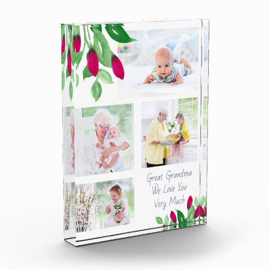 おばあちゃん素晴らしピンクローズバッド4写真 フォトブロック (左)