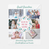 おばあちゃん素晴らしフォトコラージュウィンターウッドランド フリースブランケット (正面)