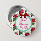 おばあちゃん素晴らしフローラブルゴーニュバラボタン 缶バッジ (正面&裏面)