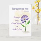 おばあちゃん素晴らしマザーズ賛美デイズバイオレット花 カード (黄色い花)