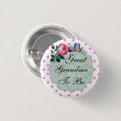 おばあちゃん素晴らしヴィンテージフローラボタン 缶バッジ (正面&裏面)