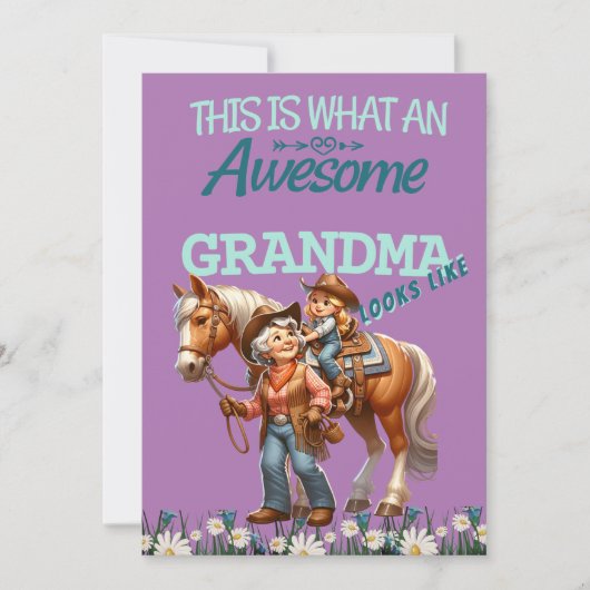 おばあちゃん素晴らし女性のカーボーイ母の日パーソナライズされた カード (正面)