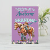 おばあちゃん素晴らし女性のカーボーイ母の日パーソナライズされた カード (スタンド正面)