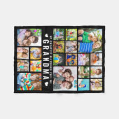 おばあちゃん素晴らし恵み引用文20フォトコラージュ フリースブランケット (正面(横))