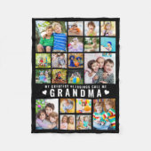 おばあちゃん素晴らし恵み引用文20フォトコラージュ フリースブランケット (正面)