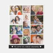 おばあちゃん素晴らし愛してあなた13フォトコラージュ フリースブランケット (正面)