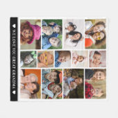 おばあちゃん素晴らし愛してあなた13フォトコラージュ フリースブランケット (正面(横))