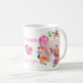 おばあちゃん素晴らし愛するフローラリース写真 コーヒーマグカップ (正面右)