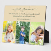 おばあちゃん素晴らし愛する詩カスタム3写真 フォトプラーク (側面)