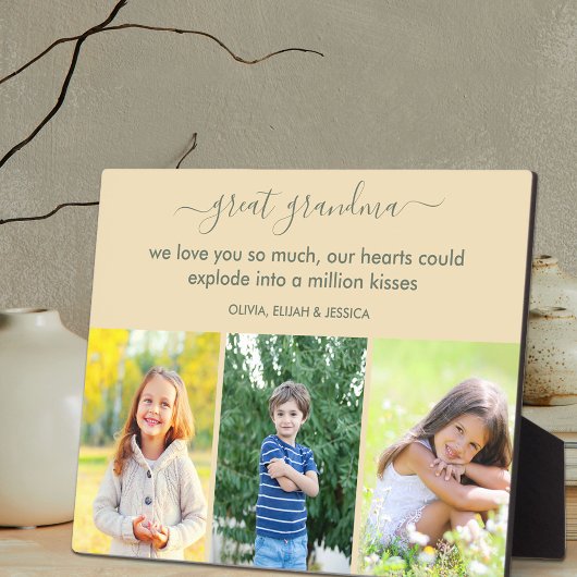 おばあちゃん素晴らし愛する詩カスタム3写真 フォトプラーク