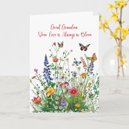 おばあちゃん素晴らし母の日の開花のワイルドフラワー カード (黄色い花)