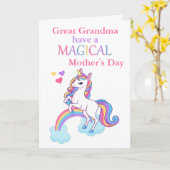 おばあちゃん素晴らし母の日ユニコーンカード カード (黄色い花)