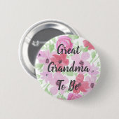 おばあちゃん素晴らし水の色になるフローラ赤ちゃんシャワー 缶バッジ (正面&裏面)