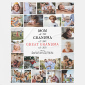 おばあちゃん素晴らし設立 | 20フォトファミリー フリースブランケット (正面)