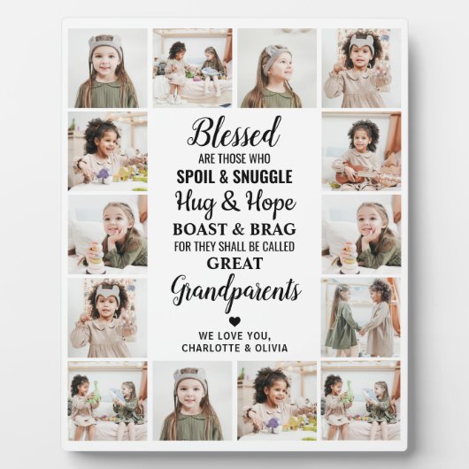おばあちゃん素晴らし詩パーソナライズされた写真コラージュ フォトプラーク