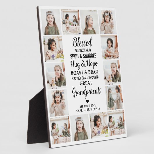 おばあちゃん素晴らし詩パーソナライズされた写真コラージュ フォトプラーク (側面)