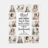 おばあちゃん素晴らし詩パーソナライズされた写真コラージュ フリースブランケット (正面)