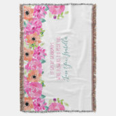 おばあちゃん素晴らし詩ピンクとオレンジフローラ スローブランケット (正面縦)