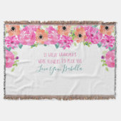 おばあちゃん素晴らし詩ピンクとオレンジフローラ スローブランケット (正面)