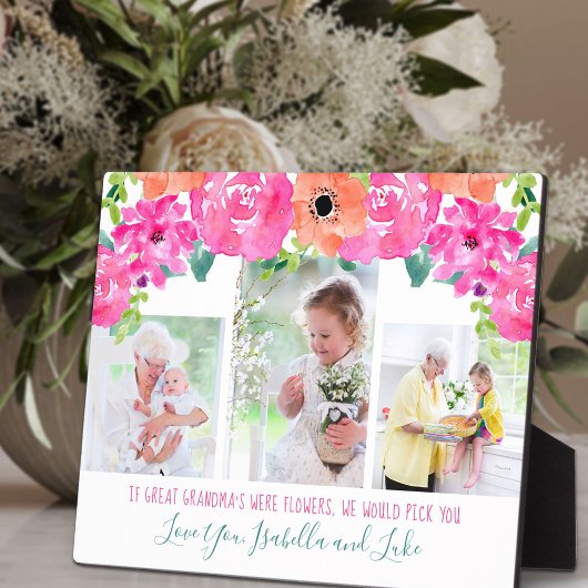 おばあちゃん素晴らし詩3フォトピンクフローラ フォトプラーク