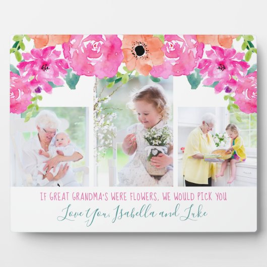 おばあちゃん素晴らし詩3フォトピンクフローラ フォトプラーク (正面)