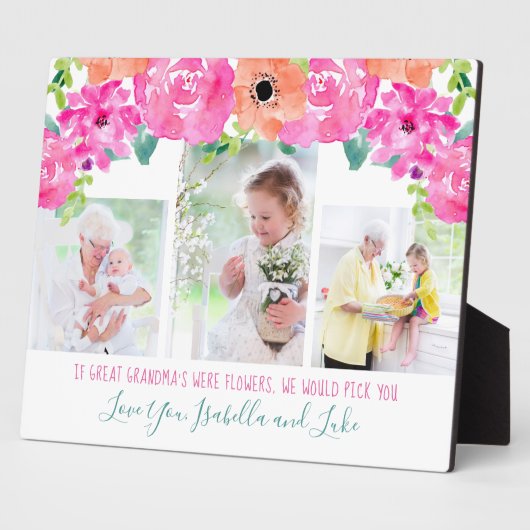 おばあちゃん素晴らし詩3フォトピンクフローラ フォトプラーク (側面)