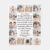 おばあちゃん素晴らし14パーソナライズされたフォトコラージュ フリースブランケット (正面)