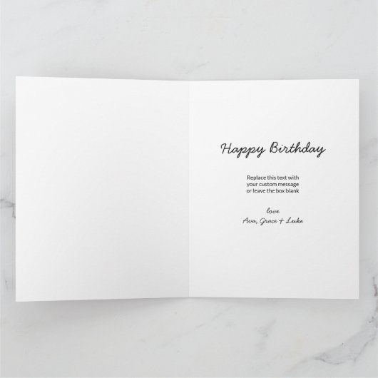 おばあちゃん素晴らし4フォトピーチイエローフローラ誕生日 カード (内部)