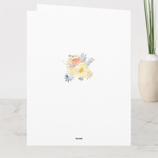 おばあちゃん素晴らし4フォトピーチイエローフローラ誕生日 カード (裏面)